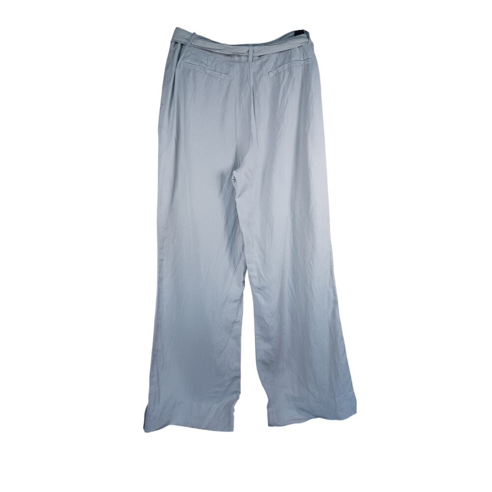 East 5th Linen Blend Wide Leg Pants Khaki Tie Waist Coastal Relaxed Fit Size 12 - Picture 5 of 7